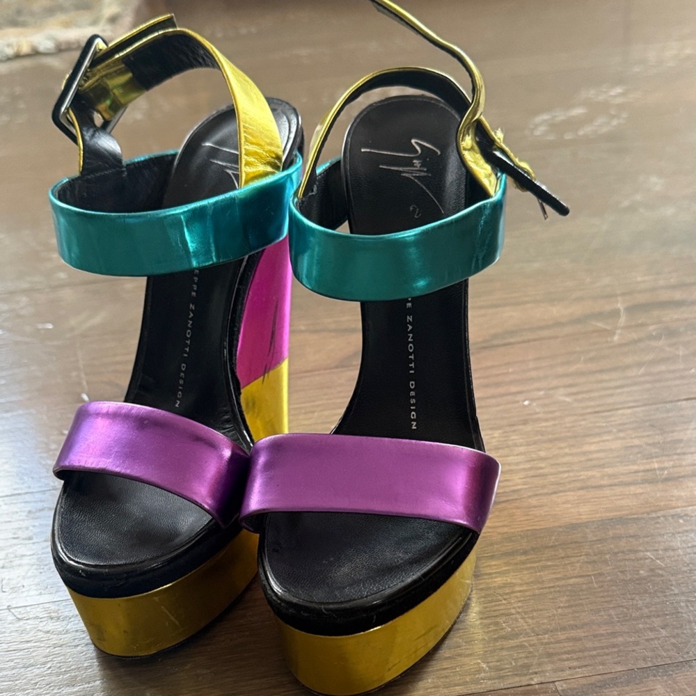 Giuseppe Zanotti Multicolor Platform Sandals - Picture 1 of 7